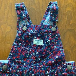 EUC OshKosh floral corduroy overalls. 3T